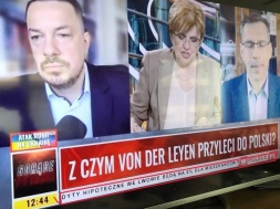 В бегущей строке на польском ТВ гражданам Польши предлагают ипотеку во Львове под 0%
