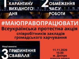 Владельцы кафе и ресторанов Днепра выйдут на митинг против карантина выходного дня