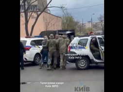 В Киеве ТЦКашники бусифицировали мужчину с вместе собакой, которую потом просто выкинули на дорогу