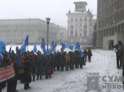 Профсоюзы Сумщины протестовали против новой версии закона «О труде»