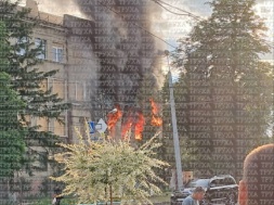 В Харькове полыхает Новобаварский военкомат