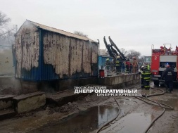 В Днепре на стройке метро возник пожар