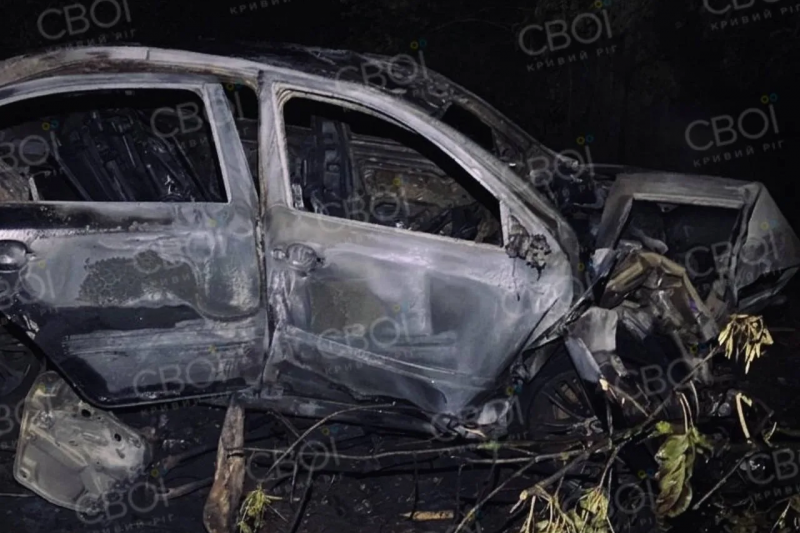 В Кривом Роге автомобиль ТЦКашников врезался в дерево и загорелся – 1 погиб 3-е пострадали