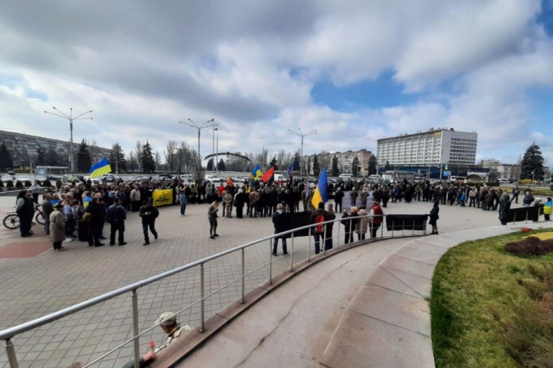 Запорожские ветераны АТО провели акцию ко Дню добровольца