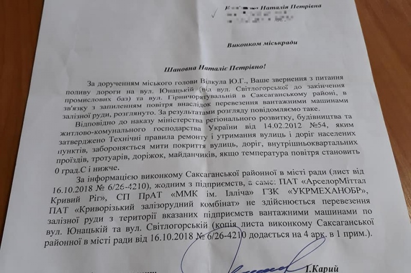 Криворожанка: «Выходит, что это все массовый психоз, наши галлюцинации и красной дороги нет?»