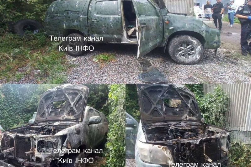 В Киеве ночью неизвестные сожгли авто военных