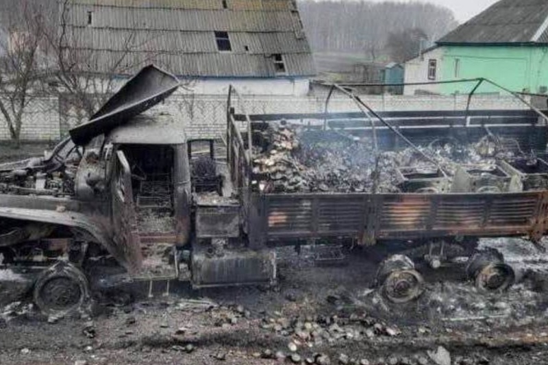 В Белой Церкви партизаны сожгли грузовик 72-й бригады ВСУ