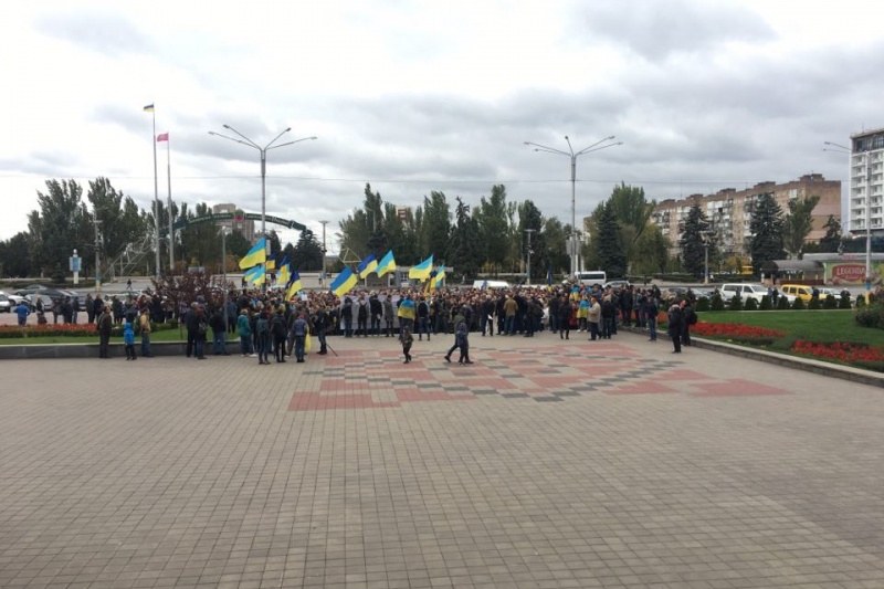 У Запоріжжі пройшов мітинг проти «формули Штайнмайєра»